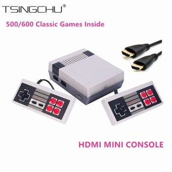 TSINGO Retro Mini HD Išvesties Šeimos TELEVIZIJA, Vaizdo Žaidimų Konsolės Built-in 600 Klasikinių Žaidimų Nešiojamą Žaidimų Žaidėjas Dual Gamepad Valdytojas