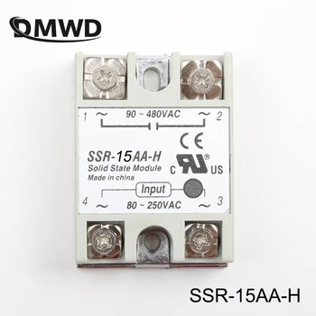 DMWD solid state relay SSR-15AA-H 15A iš tikrųjų 80-250V AC 90-480V AC SSR 15AA H relay kietojo Atsparumas Reguliatorius