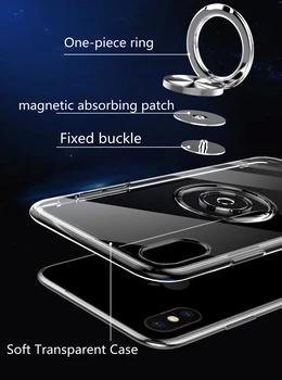 Samsung Galaxy S10 Atveju, Minkštas Ultra Plonas Aišku, Žiedas Turėtojas Automobilių Magnetas Telefono dėklas Samsung Galaxy S10 S10E Plius S10+ S10 5G