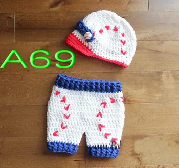 Nemokamas pristatymas,Nėrimo Kūdikis mėlyna/balta beisbolo newsboy kepurės su Vystyklų Dangtis, skrybėlę šortai kūdikių Nustatyti Naujagimio Foto Prop NB-3M dovana