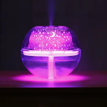 USB Oro Drėkintuvas eterinis Aliejus Difuzoriaus LED Projektorius, Šviesos Kristalų Naktį Lempos Mini Nešiojamieji Namų Drėkintuvas