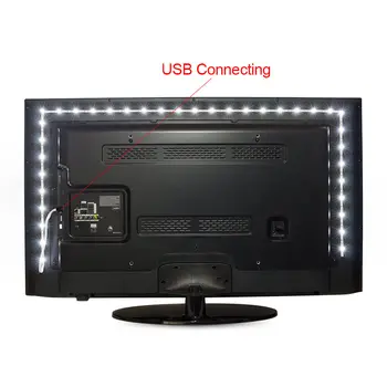 5V USB Maitinimo Kabelis rgb LED juostelės šviesos žibintas atsparus Vandeniui 60led/m SMD3528 Kalėdų stalo Dekoras lempos juosta TV Foninio Apšvietimo
