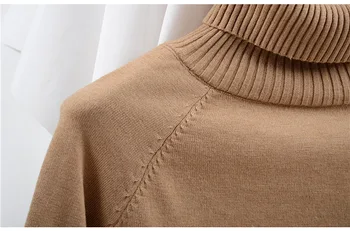 Spalvotų megztinis 2018 m. rudens ir žiemos moterys naujas džemperis moterims galvos prarasti rpg aukštos apykaklės laukinių megztiniai megztinis dugno marškinėliai