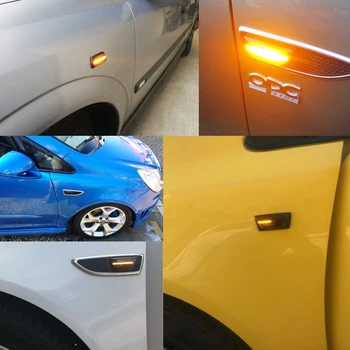 2x dinaminis indikatorių dinamiškas posūkio rodiklio žibintai lempa Opel Astra H mk5 Vectra B MK2 Corsa D Insignia Meriva Adomas