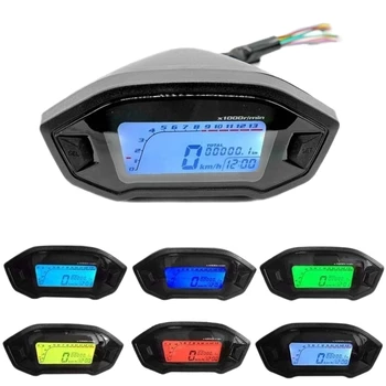 Universalus Motociklas LCD Skaitmeninis Speeeter 13000 APS / min Apšvietimas Tachometras 2-4 Cilindrai Metrų Odemeter