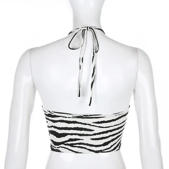 IAMSURE Zebra Modelis Apynasrio Apkarpyti Viršūnes Moterų Sexy Backless Šalies Clubwear Moterų tankų 2020 Metų Vasaros Laisvalaikio Apranga