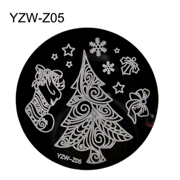 2020 Naujas 5.6 cm Apvalios Nagų Dailės Antspaudas Štampavimo Nagų Formą Kalėdų Serijos 