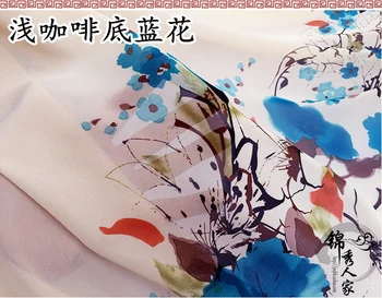 Tvarkos taisyklių 75d dvišalius padėties nustatymo rašalo atspausdintas šifono suknelė Han Kinų stiliaus pavasario ir vasaros drabužių audiniai drabužių audiniai / m
