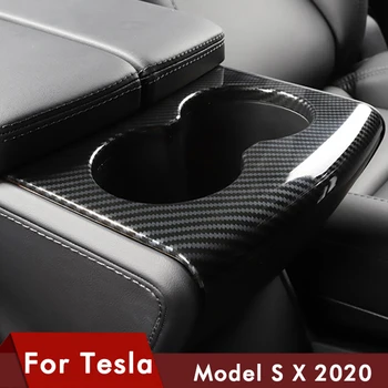 Vidinis Automobilių Vandens Puodelio Laikiklį, Apdailos Dangtelio Apdaila, Automobilių Optikos Reikmenys Tesla model S modelis X - 2020 m. modelX modeliai