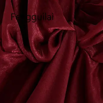 FENGGUILAI 2019 Domino Suknelės Moterų Mados Kietas Šilko Tekstūra Suknelė Moterims, Elegantiškas V Kaklo Mini Suknelės Moterų Ponios Raudona