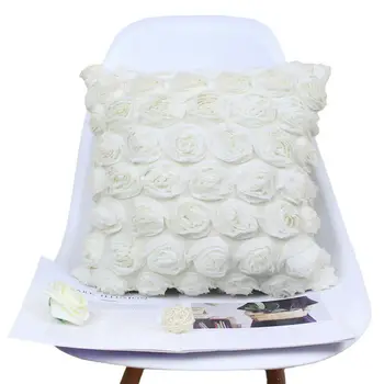 3D Šifono Rožių Gėlių Mesti Pagalvę Pagalvėlė su Užtrauktuku Atveju Padengti Sofos, Sėdynės Padengti 1pc Dekoratyvinis Kietas Užvalkalas Šiuolaikinės