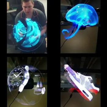 Wifi, 3D Hologramos Projektoriaus Ventiliatoriaus LED Holografinio Vaizdo Ekranas Žibintas 3D Nuotolinio Reklamos Projekcijos Ekrano apšvietimą, Su 16G TF