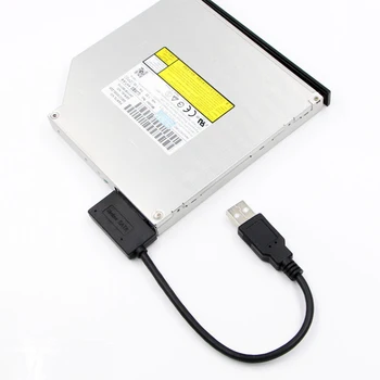 USB2.0 Mini Sata II 7+6 13Pin Adapteris Keitiklis, Laidas, Nešiojamąjį CD/DVD Lengva Vairuoti Linijos Perdavimo Langelį Kompiuterių Priedai