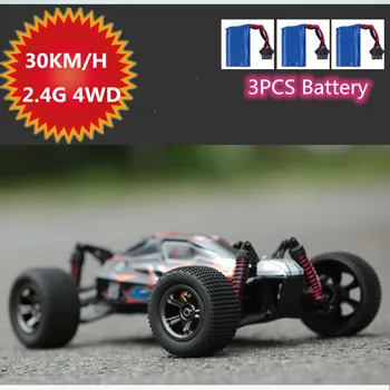 Atnaujinta Versija 2.4 G 4WD RC Automobilių Žaislų Buggy 30KM/H, Didelio Greičio Sunkvežimiai amortizatorius Off-Road Laipiojimo Automobilį Su 3pcs Baterija RTR