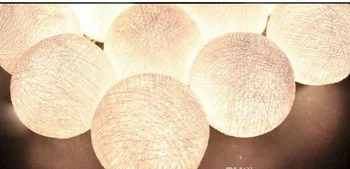 Ryžiai, Baltieji 2M 20 kamuoliukus šviesos medvilnės kamuolys styginių šviesos Kalėdų šventė apdailos juostą lauko pagražinti 2VNT