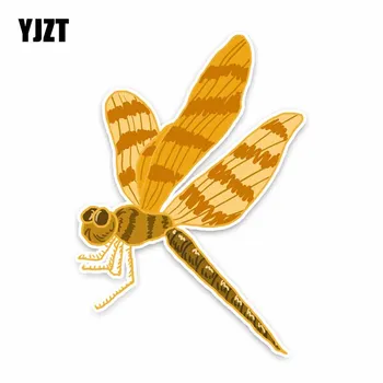 YJZT 16CM*11.3 CM Geltona Plaukioja Vabzdžių Dragonfly Automobilio Lipdukas, Decal PVC Motociklo C29-0446