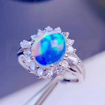 Gamtos nekilnojamojo opalas žiedas 925 sterlingas sidabro Nemokamas pristatymas Fine jewelry Piršto žiedai 1.1 CT brangakmenio #B1941801