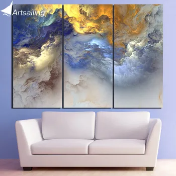 ArtSailing drobės abstrakti tapyba psichodelinio meno erdvės debesies Nuotrauka Plakatus spausdinti HD Atspausdintas 3 gabalus sienos menas namų dekoro