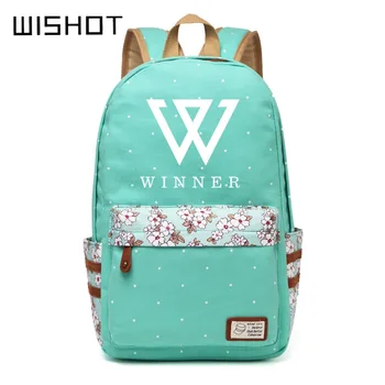 WISHOT Kpop Kuprinė pieštuko atveju nustatyti, drobė maišelis EXO Shinee VIXX Ventiliatorius Paramos EXO1 Gėlių banga kelionės Kuprinę
