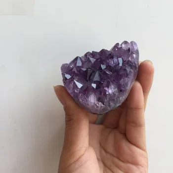 Mini žalio Natūralaus tamsiai violetinis ametistas kvarco Kristalas brangakmenio meditacija gydymo kristalų sankaupos pavyzdys namų dekoro Brazilija