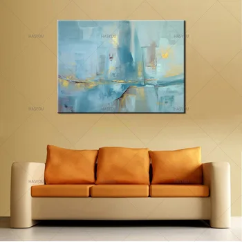 Didelis abstraktus paveikslas rankomis dažyti aliejus, drobė, tapyba namų Puošybai Rankų darbo Anotacija Modernios Naftos Tapyba Ant Drobės