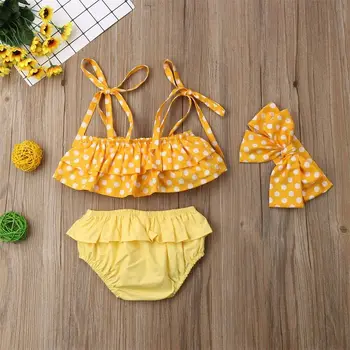 3PCS 2019 Naujas Prekės ženklas Vasarą Vaikams Baby Girl Sijonas Bikini maudymosi kostiumėlį, Maudymosi Kostiumas, Paplūdimio Rankšluosčiai Baseinas