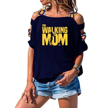2019 Naujas Juokingi Pėsčiųjų Mama Marškinėliai trumpomis Rankovėmis Vienas žodis apykaklės Medvilnės Motinos Diena Dovana Moters Marškinėlius Plius Dydis