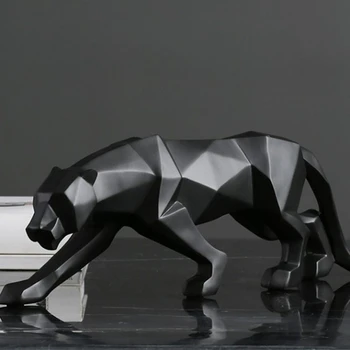 Cheetah Statula Abstrakčių Geometrinių Stiliaus Dervos Leopard 