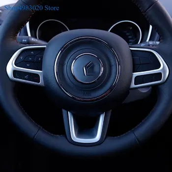 ABS chrome/pluošto kėbulo dangtelis optikos Vairas Interjero Rinkinys jungiklis Apdaila žibinto rėmelis 3pcs Už Jeep compass 2017 m. 2018 m. 2019 m.