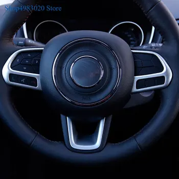 ABS chrome/pluošto kėbulo dangtelis optikos Vairas Interjero Rinkinys jungiklis Apdaila žibinto rėmelis 3pcs Už Jeep compass 2017 m. 2018 m. 2019 m.