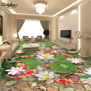 Beibehang papel de parede 3D Lotus karpių, sidabrinis karosas, tapyba Vandeniui Vonios kambarys, virtuvė, PVC Sienų popieriaus Savarankiškai siena lipdukas tapetai