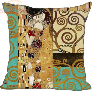 Custom Dekoratyvinis Užvalkalas Gustav Klimt Aikštėje Užtrauktuku Pagalvę Padengti Spausdinti Savo nuotraukos 20X20cm,35X35cm,40x40cm