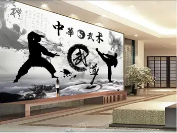 Custom freskos 3d foto tapetai Kinų kovos menų rašalo ir plauti kovos menų dvasia namų dekoro tapetų sienos, 3 d ritininis