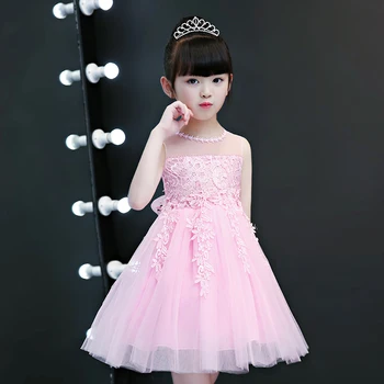 Glizt China Girl Vestuvių Suknelės Baltos Spalvos Tiulio Princesė Kostiumu Mergina Formalios Ceremonijos Šalies Gimtadienio Konkurso Gėlių Mergaitės Suknelė