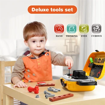 Vaikai Įrankių Lagaminas remonto įrankių rinkinys žaislai 29pcs Įrankių rinkinys rinkinys žaislo Crossbody Pečių maišą Apsimesti žaisti priemonė, žaislai berniukams, mergaitėms