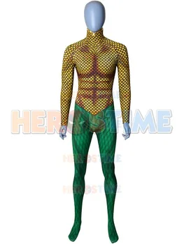 Klasikinis Aquaman Spandex Spausdinti Vyrų Supermeno Kostiumas Zentai Aquaman Cosplay Užsakymą Bodysuit