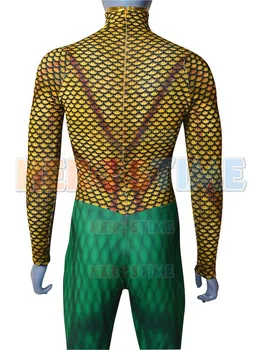 Klasikinis Aquaman Spandex Spausdinti Vyrų Supermeno Kostiumas Zentai Aquaman Cosplay Užsakymą Bodysuit