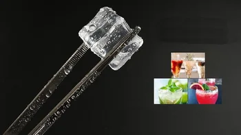Nerūdijančio plieno pincetas metalo ledo įrašą plonas baro kokteilių apdailos priemonė mini įrašą