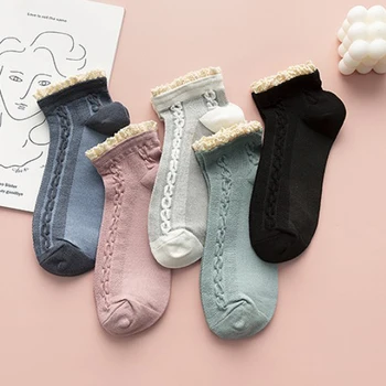 2020 m. nauja Japonų mergina medvilnės kojinės mielas nėrinių valtis kojinės vasaros plonas skyriaus moterų tinklinio moterų trumpos kojinės