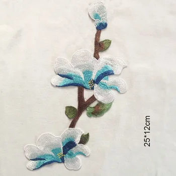 3Pcs/set Blue Gėlių Siuvinėjimas Lopai Drabužių Siuvimo Minkštas vandenyje tirpaus Pleistras Aplikacijos Nr. Atgal Klijai LSHB576