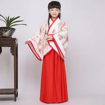 Kinų senovės kostiumas hanfu šokio kostiumai vaikams tradicinių vaikai vaikus moteris tango pasakų vaikams, vaikas suknelė dinastija