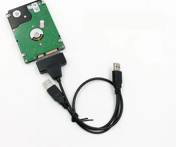 Karšto SATA USB 2.0 7 15 22pin Adapteris Kabelio Išorinio Maitinimo 2,5