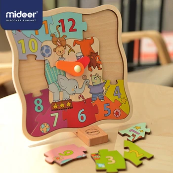 MiDeer Kūdikių Žaidimai, dėlionės (Galvosūkiai 12PCS Laikrodis Skaičius 5mm Papuošti Multi-Funkcija Pažinimo Bazės Mediniai Švietimo Žaislai Vaikams 3Y