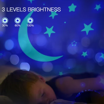 Projektorius Star Žvaigždėtas Dangus Naktį Šviesos Vaikams Nuotolinio Valdymo Įkrovimo Projekcija Lempos Balso Kontrolės Projektoriaus Šviesos