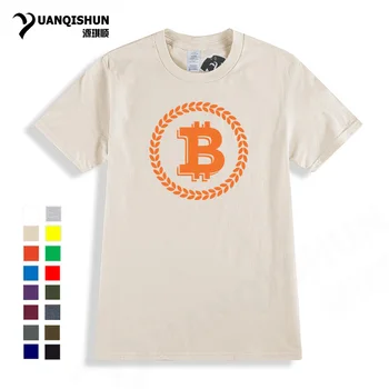 YUANQISHUN Atsitiktinis T Shirts Bitcoin BTC Logo Tee Marškinėliai Paauglių Medvilnės, trumpomis Rankovėmis Marškinėliai Populiarus Vyrų, O Kaklo Prekės Tees
