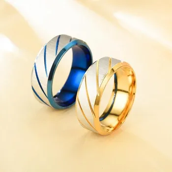 Mados Žiedas Mėgėjams Pora Aukso Žiedus Bangų Modelį Vestuvių Pažadas Nerūdijančio plieno Žiedas, Skirtas Moterų ir Vyrų Dalyvavimas Juvelyrikos Dovanos