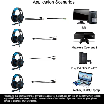 Per Ausis Kompiuterinių PC Žaidimų Rankų įrangą, Triukšmo slopinimo Telefono Muzikos Stereo Šalmas, PS4 Žaidėjus 3.5 MM Lizdas, Laidinio Ausines Su Mic