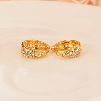 Aukso Afrikos Dubajus kristalų Papuošalai romantiška Geometrinis Hoopas Auskarai Moterims Aukso Susukti Auskarai mergaites vestuvių dovanos
