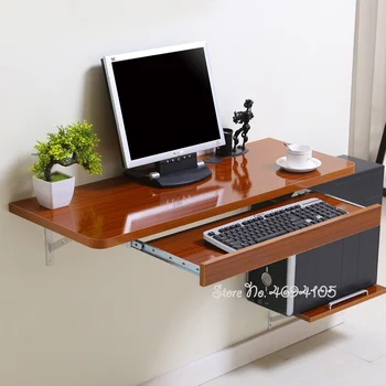 Erdvės taupymo paprasto stalinio kompiuterio stalas saugiai ir stabiliai namų sienos montuojamas sudedamas stalas stiprus keliamoji kūrybos pastaba
