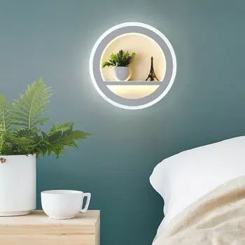 Naujų Kūrybinių Šviesos Akrilo Ovalo formos LED Miegamojo Lovos Sienos Lempos Paprasta Šiuolaikinio Gyvenimo Kambario Šviesos Apdaila